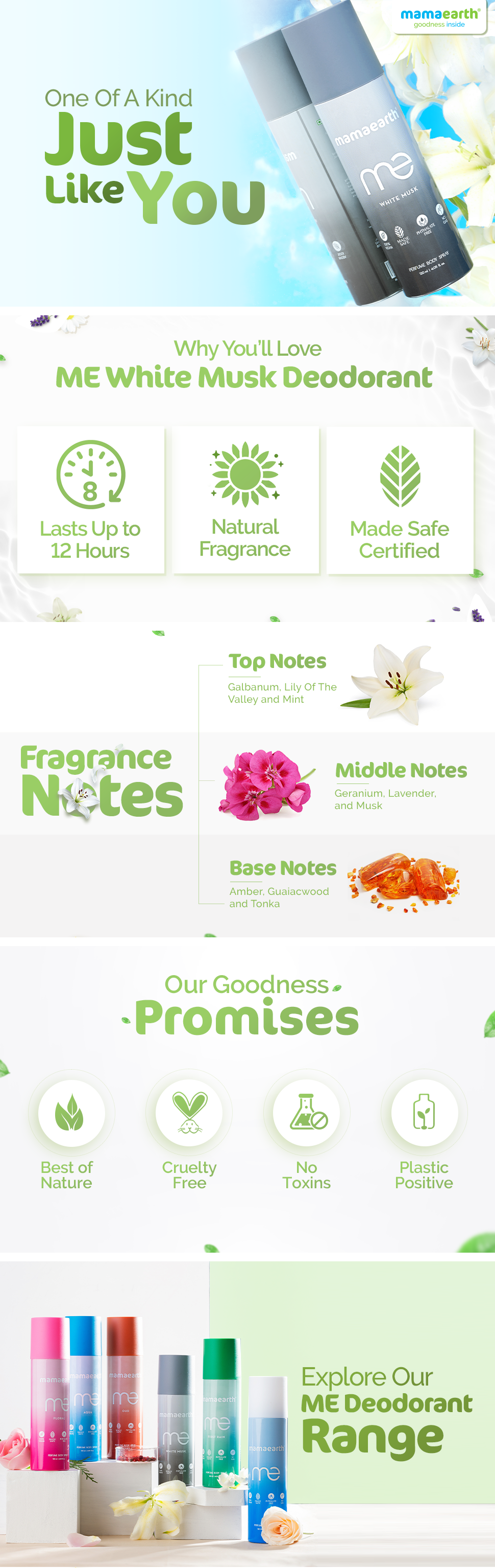 About ME White Musk Deodorant - 120 ml