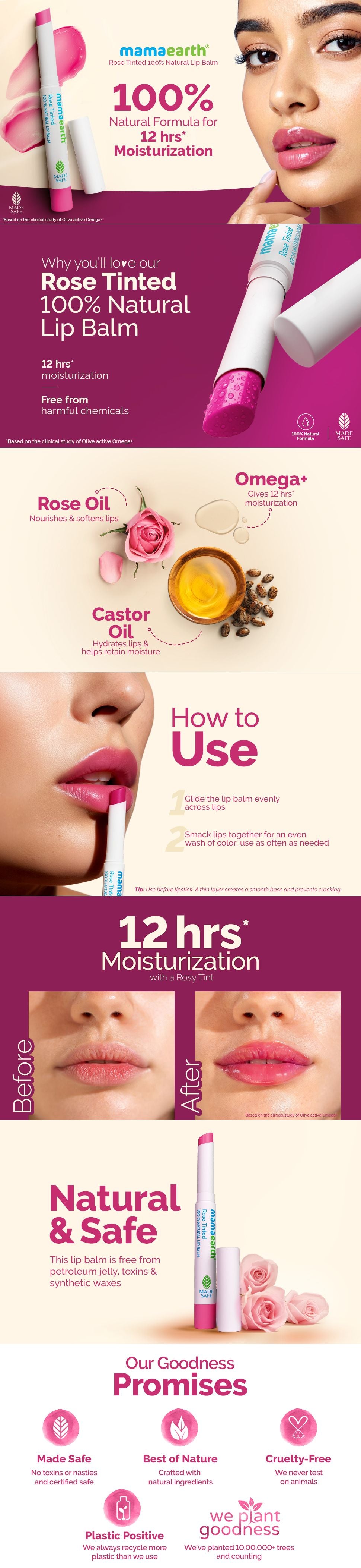 Results of Mamaearth Rose Tinted 100% Natural Lip Balm