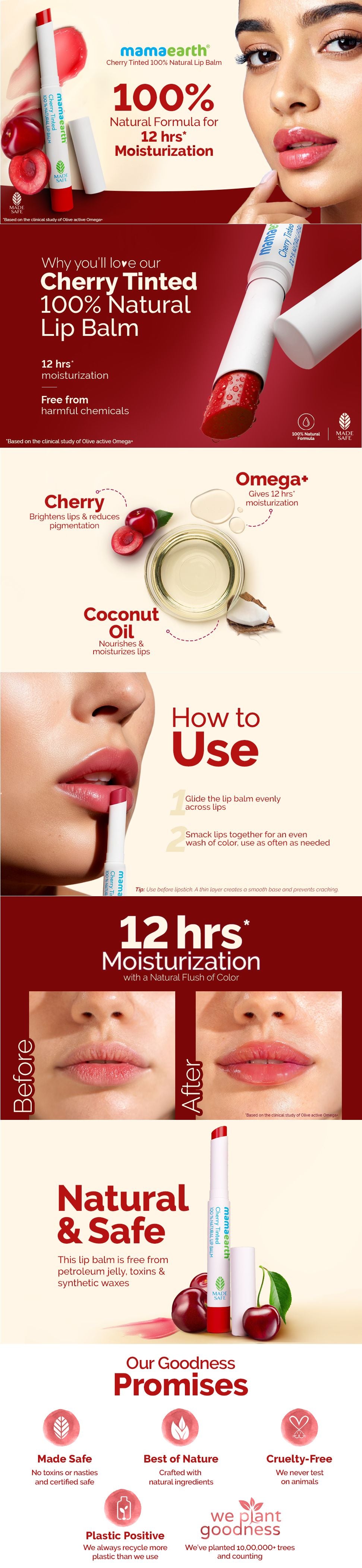 Results of Mamaearth Cherry Tinted 100% Natural Lip Balm