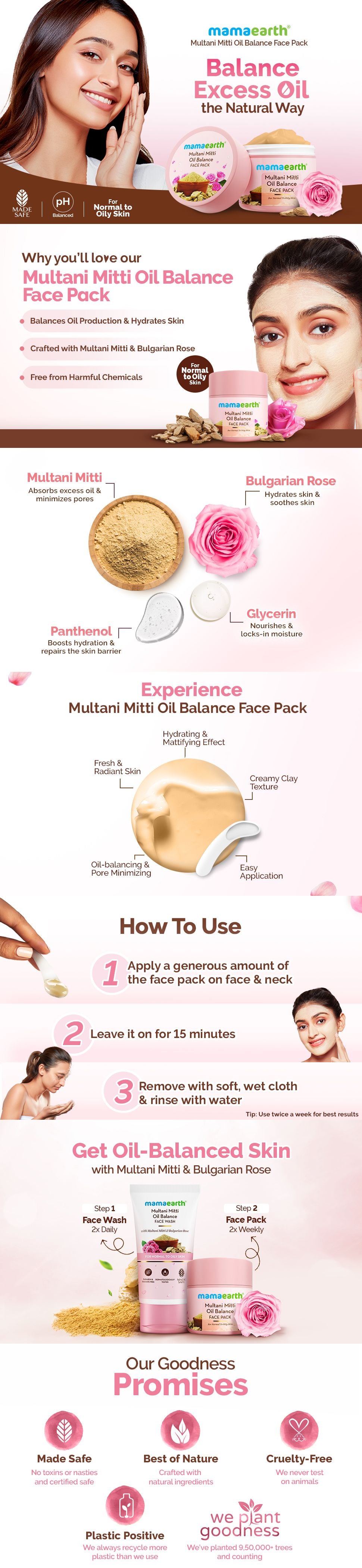About Mamaearth Multani Mitti Oil Balance Face Pack