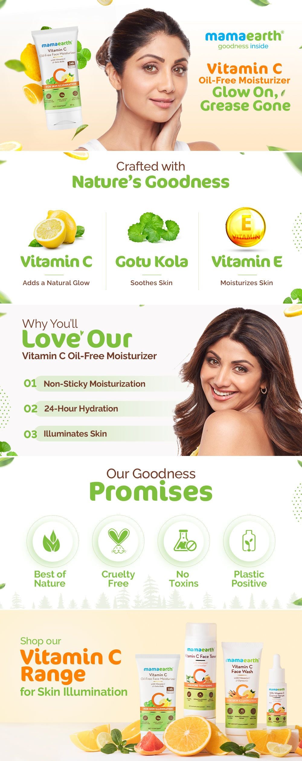 Results of Mamaearth Vitamin C Oil Free Moisturizer