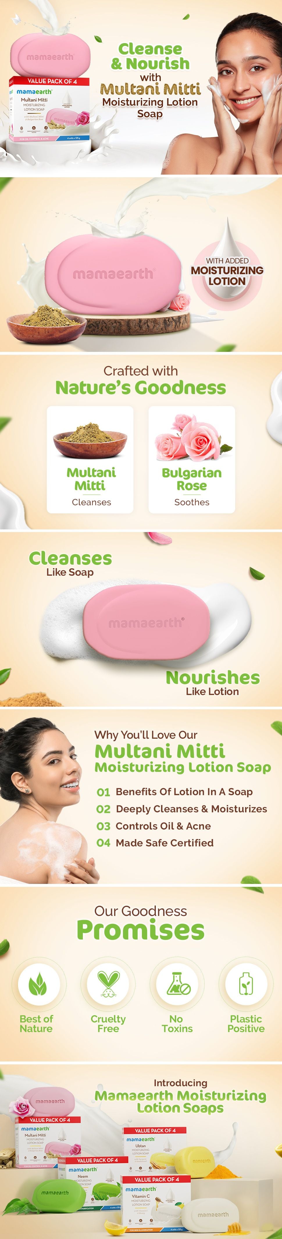 Results of Mamaearth Multani Mitti Moisturizing Lotion Soap