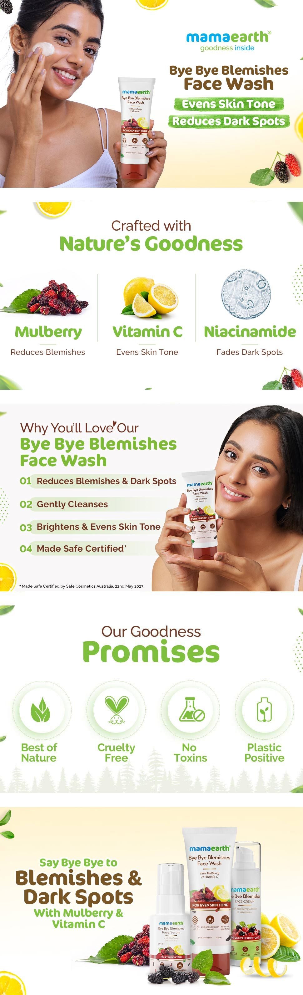 Results of Mamaearth Bye Bye Blemishes Face Wash