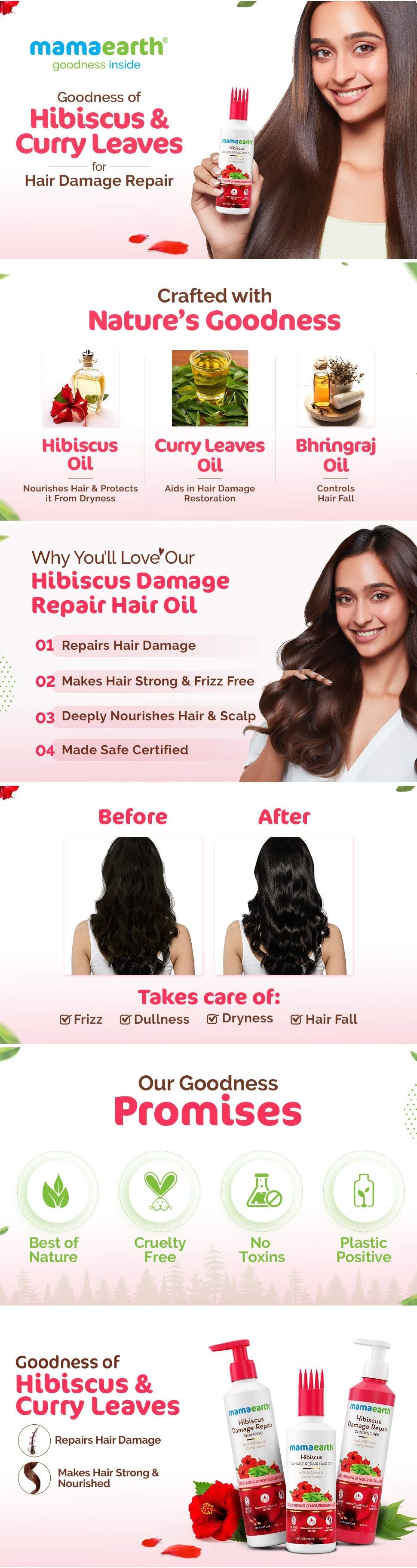Results of Mamaearth Hibiscus Damage Repair Hair Oil
