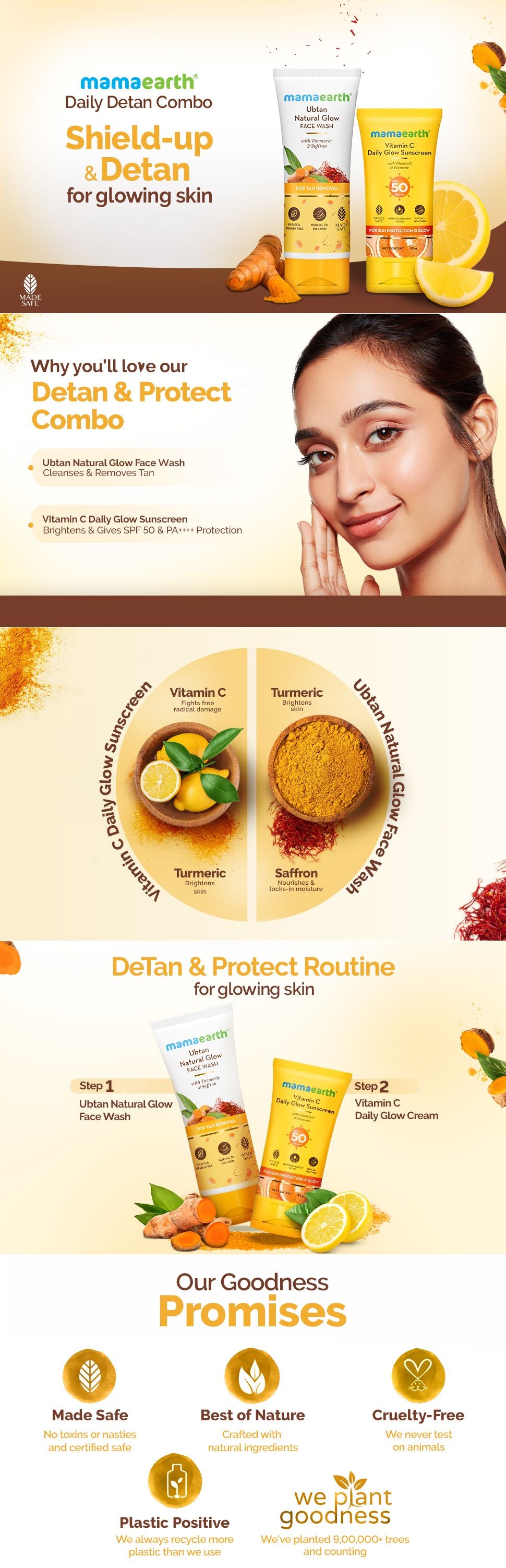 Benefits of Mamaearth DeTan & Protect Combo