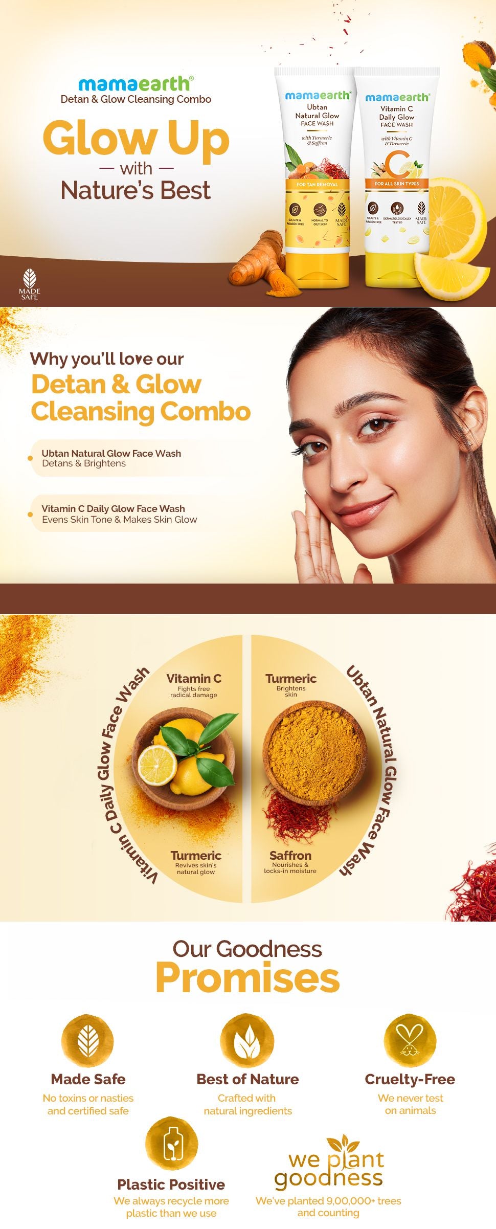 About Mamaearth DeTan & Glow Cleansing Combo
