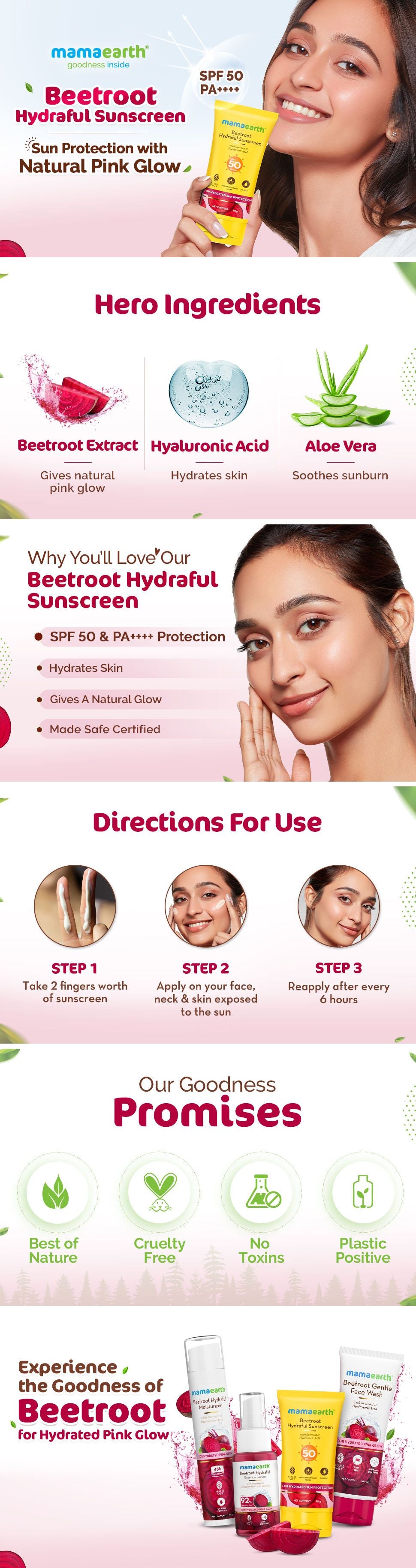 Results of Mamaearth Beetroot Hydraful Sunscreen