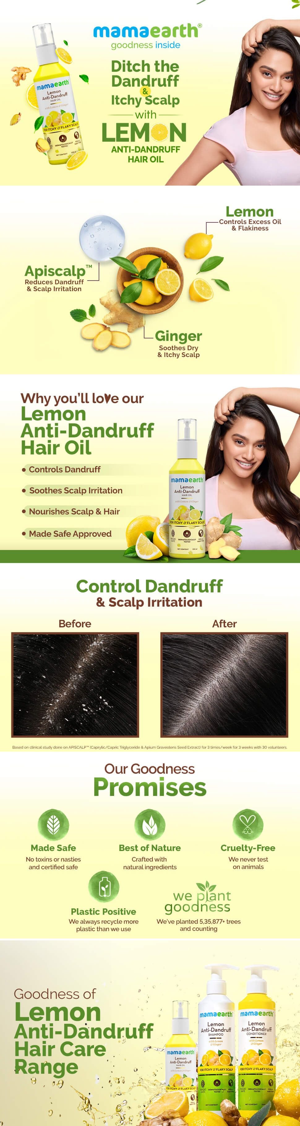 Results of Mamaearth Lemon Anti-Dandruff Hair Oil