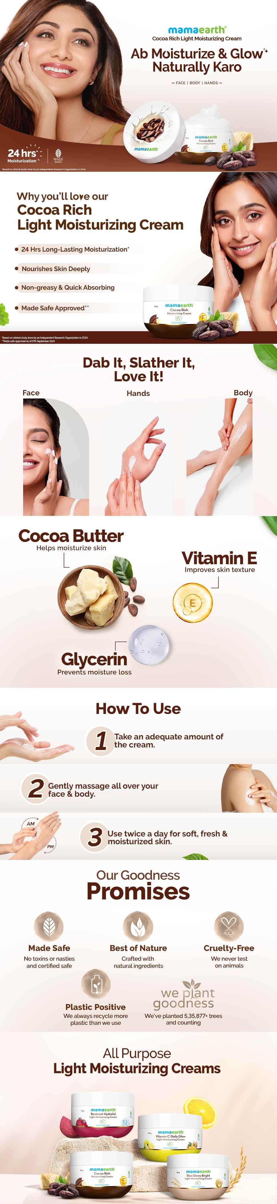 Results of Mamaearth Cocoa Rich Moisturizing Cream