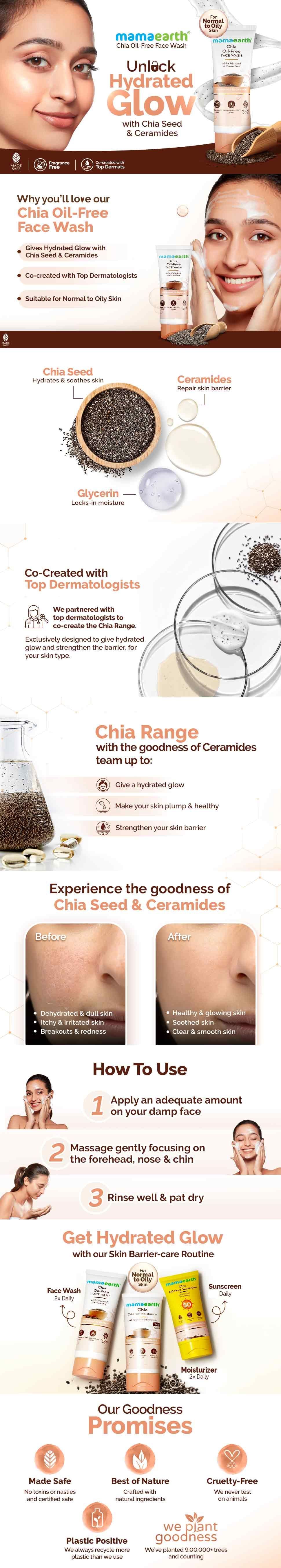 About Mamaearth Chia Oil-Free Face Wash