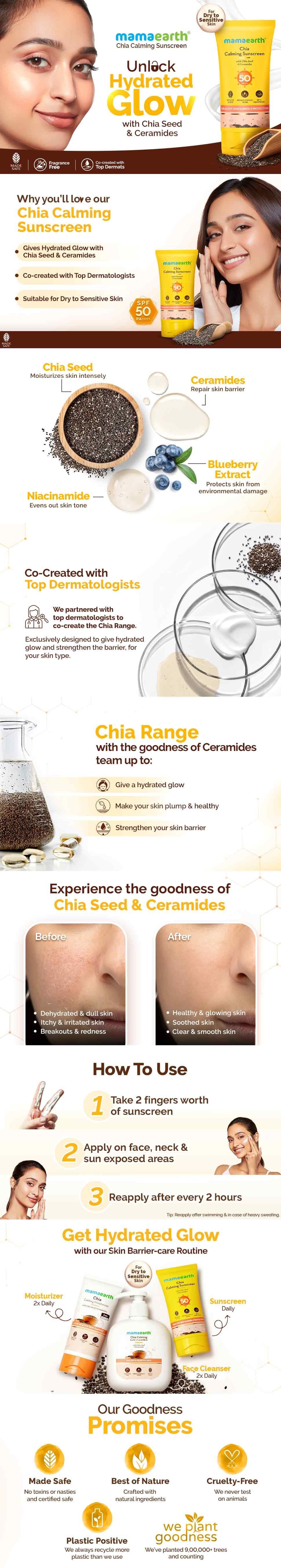 About Mamaearth Chia Calming Sunscreen