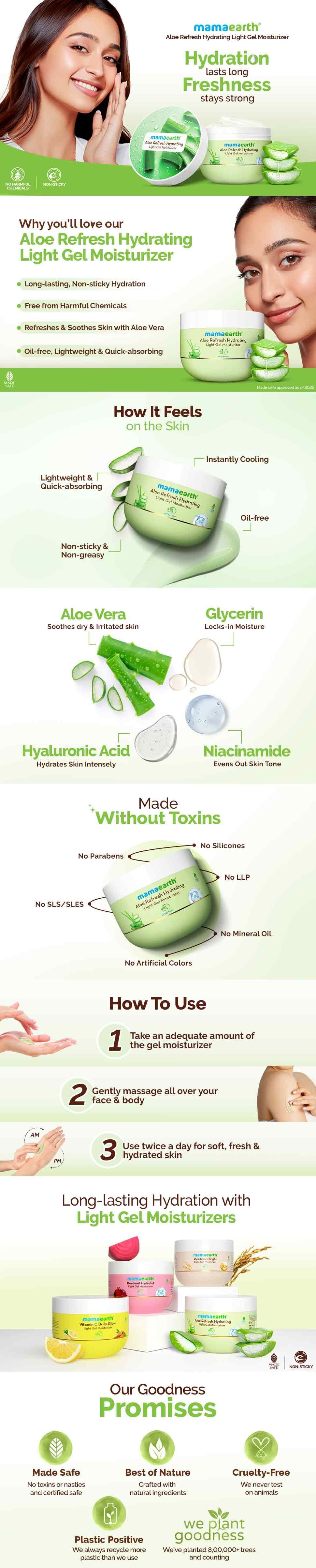About Mamaearth Aloe Refresh Hydrating Light Gel Moisturizer
