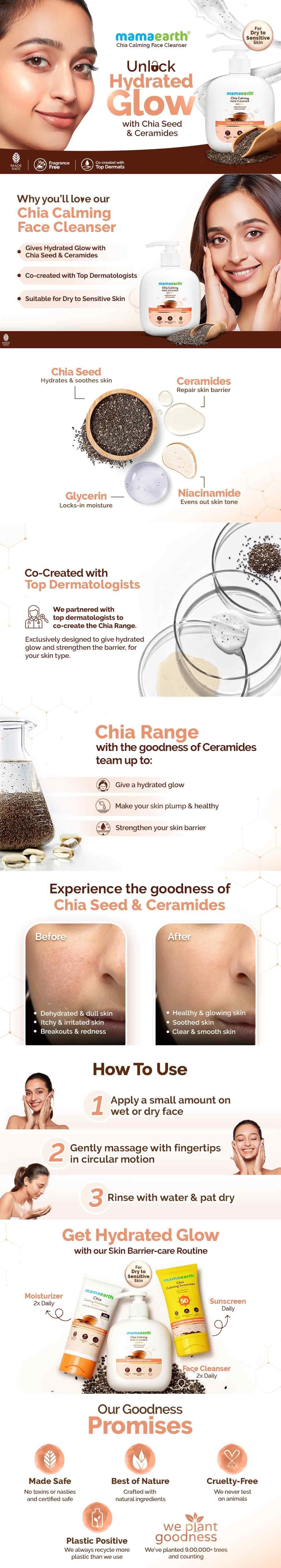 About Mamaearth Chia Calming Face Cleanser
