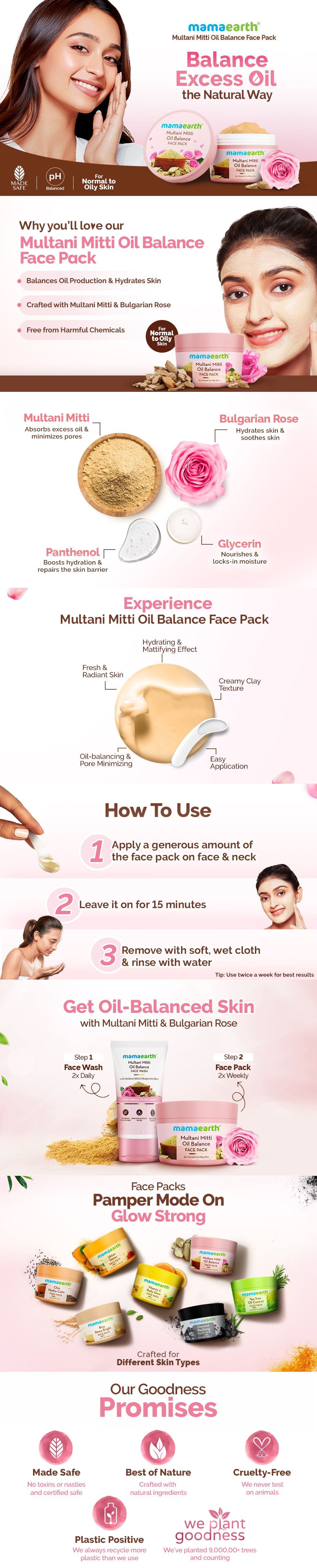 About Mamaearth Multani Mitti Oil Balance Face Pack
