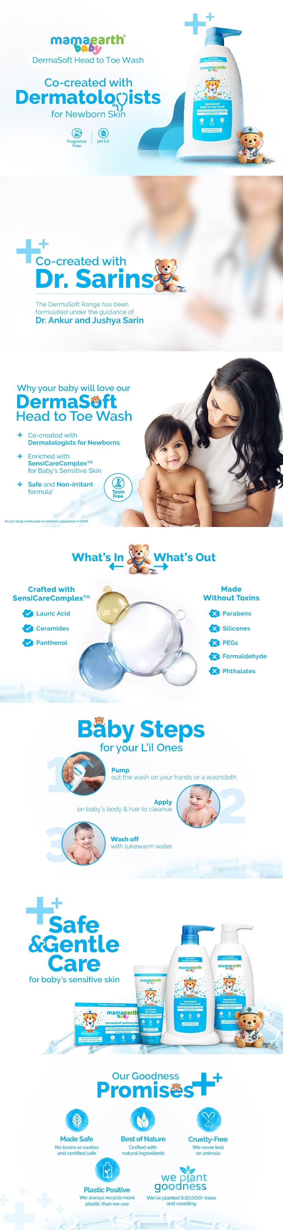 About Mamaearth Baby DermaSoft Head to Toe Wash