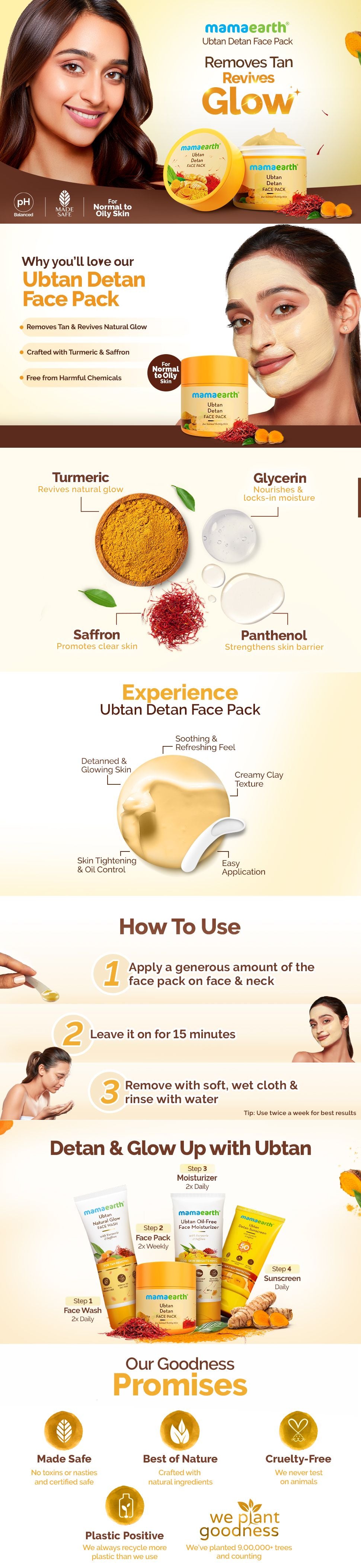 About Mamaearth Ubtan Detan Face Pack