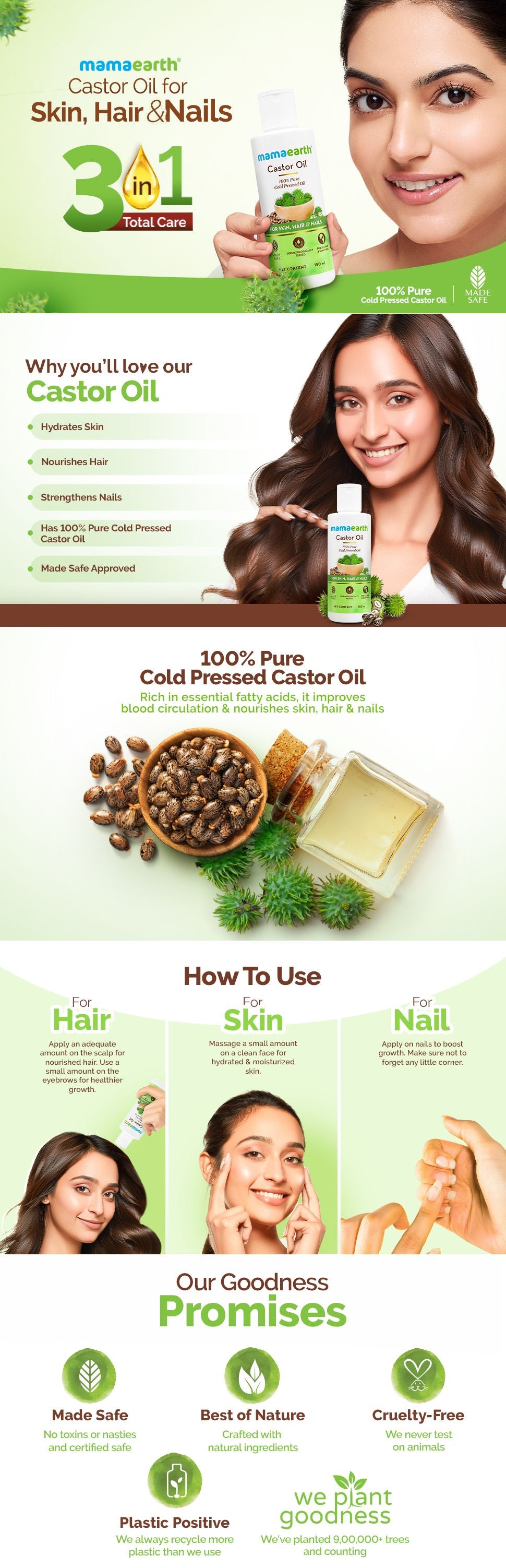 Results of Mamaearth Pure & Natural Cold-Pressed Castor Oil for Healthier Skin, Hair & Nails