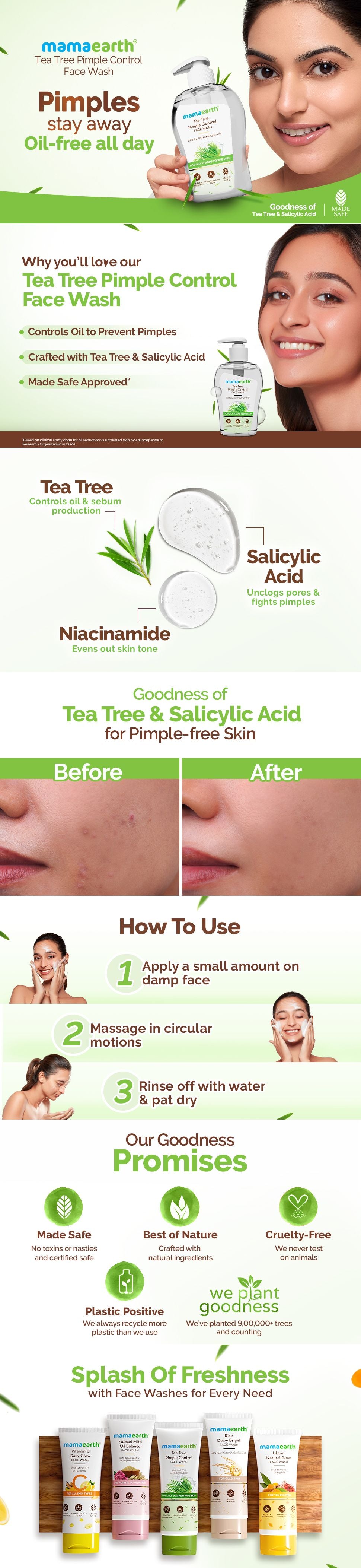 Results of Mamaearth Tea Tree Face Wash