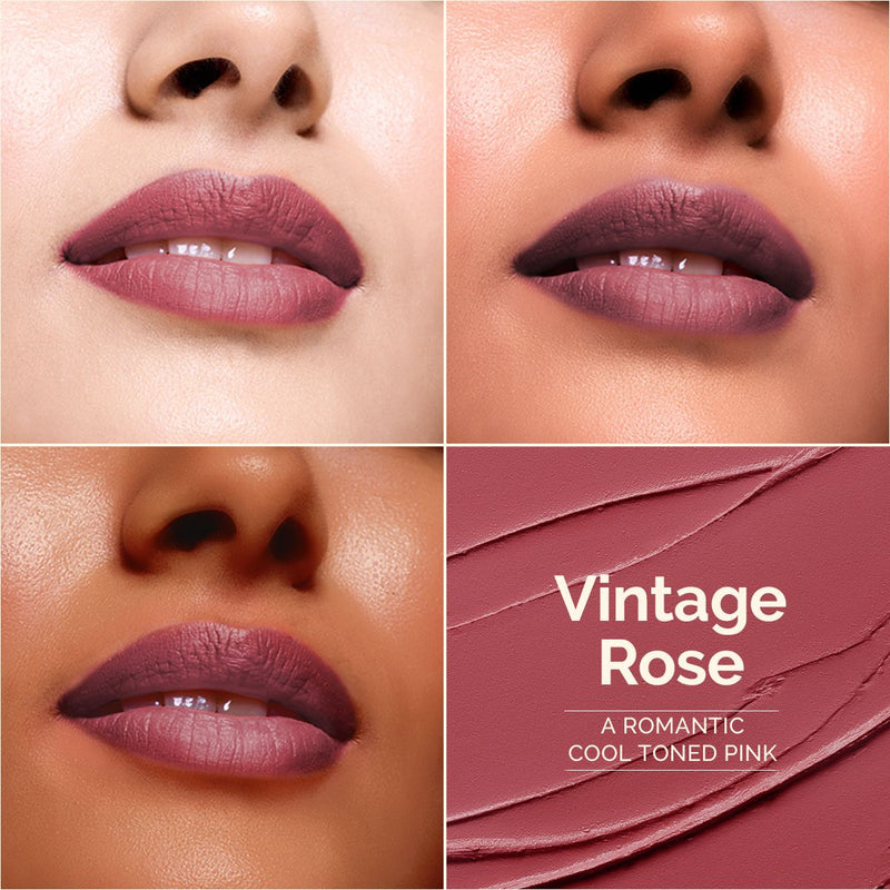 Luxe Matte Long Stay Lipstick with Passion Fruit Oil & Vitamin E   -2g | Vintage Rose