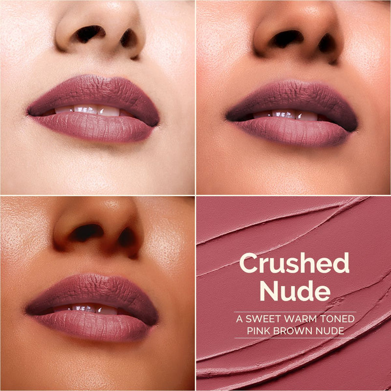 Luxe Matte Long Stay Lipstick with Passion Fruit Oil & Vitamin E   -2g | Crushed Nude