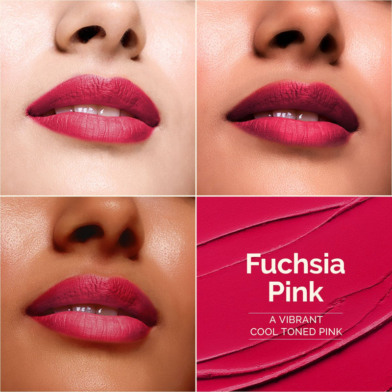 Luxe Matte Long Stay Lipstick with Passion Fruit Oil & Vitamin E   -2g | Fuchsia Pink
