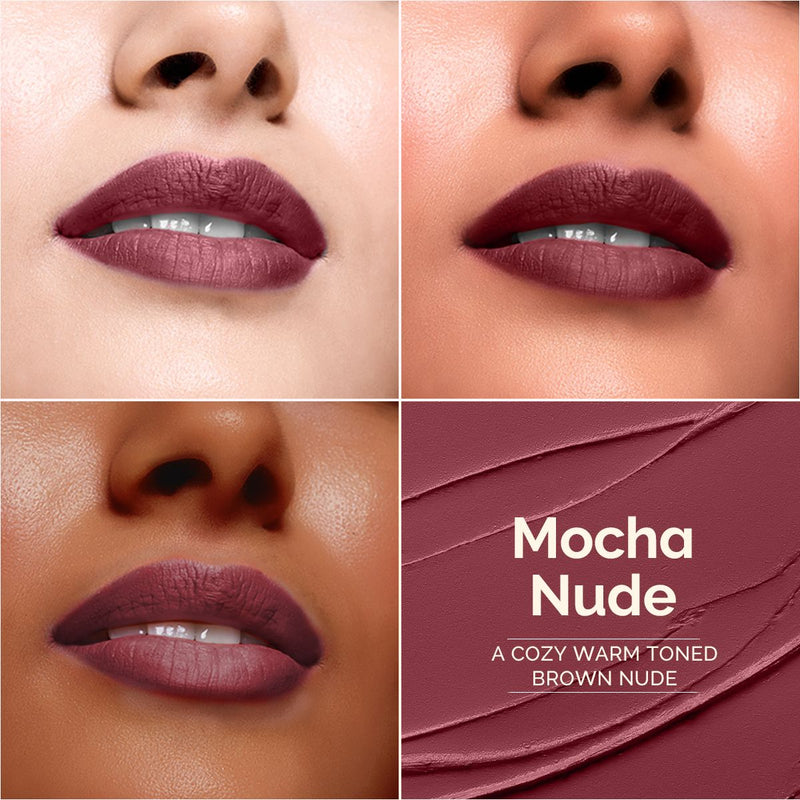 Luxe Matte Long Stay Lipstick with Passion Fruit Oil & Vitamin E   -2g | Mocha Nude
