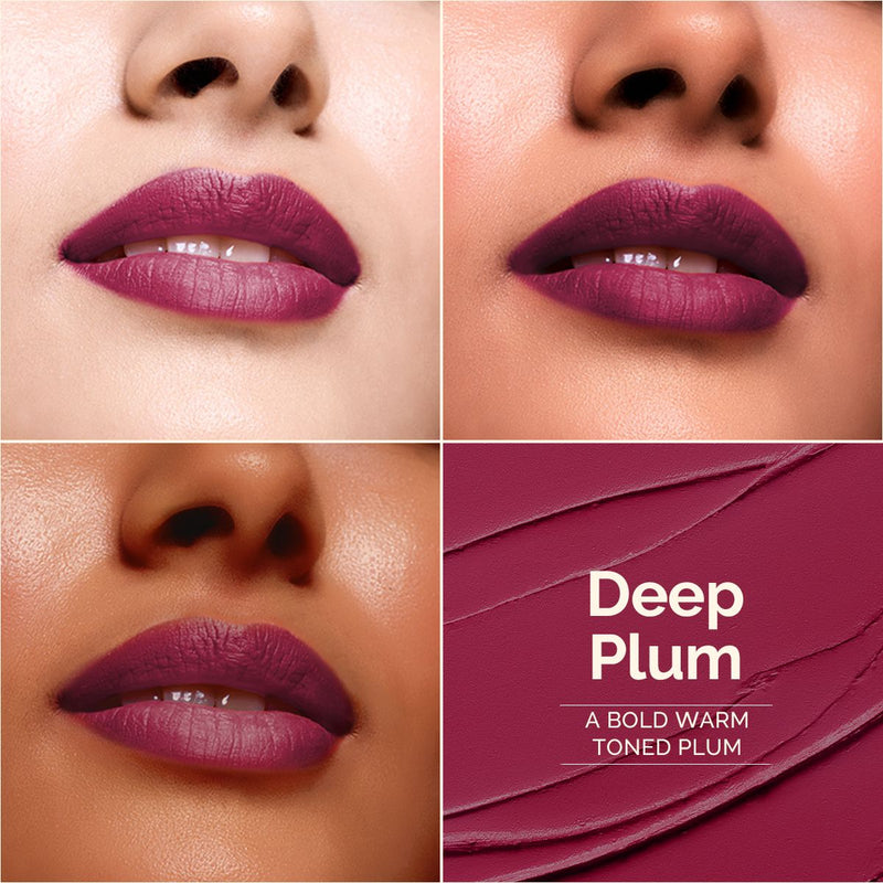 Luxe Matte Long Stay Lipstick with Passion Fruit Oil & Vitamin E   -2g | Deep Plum
