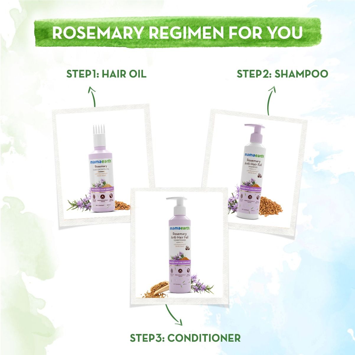 Rosemary Anti-Hair Fall Conditioner with Rosemary & Methi Dana for Reducing Hair Loss & Breakage - 250 ml