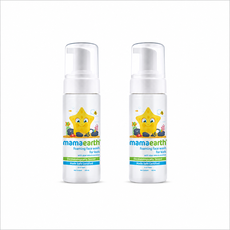 Foaming Face Wash For Kids With Aloe Vera & Coconut For Gentle Cleansing- 150 ml (Pack of 2)