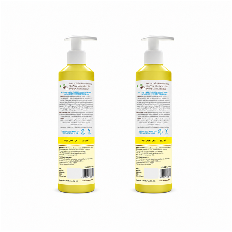 Lemon Anti-Dandruff Conditioner with Lemon & Aloe Vera for Itchy & Flaky Scalp - 250 ml (Pack of 2)