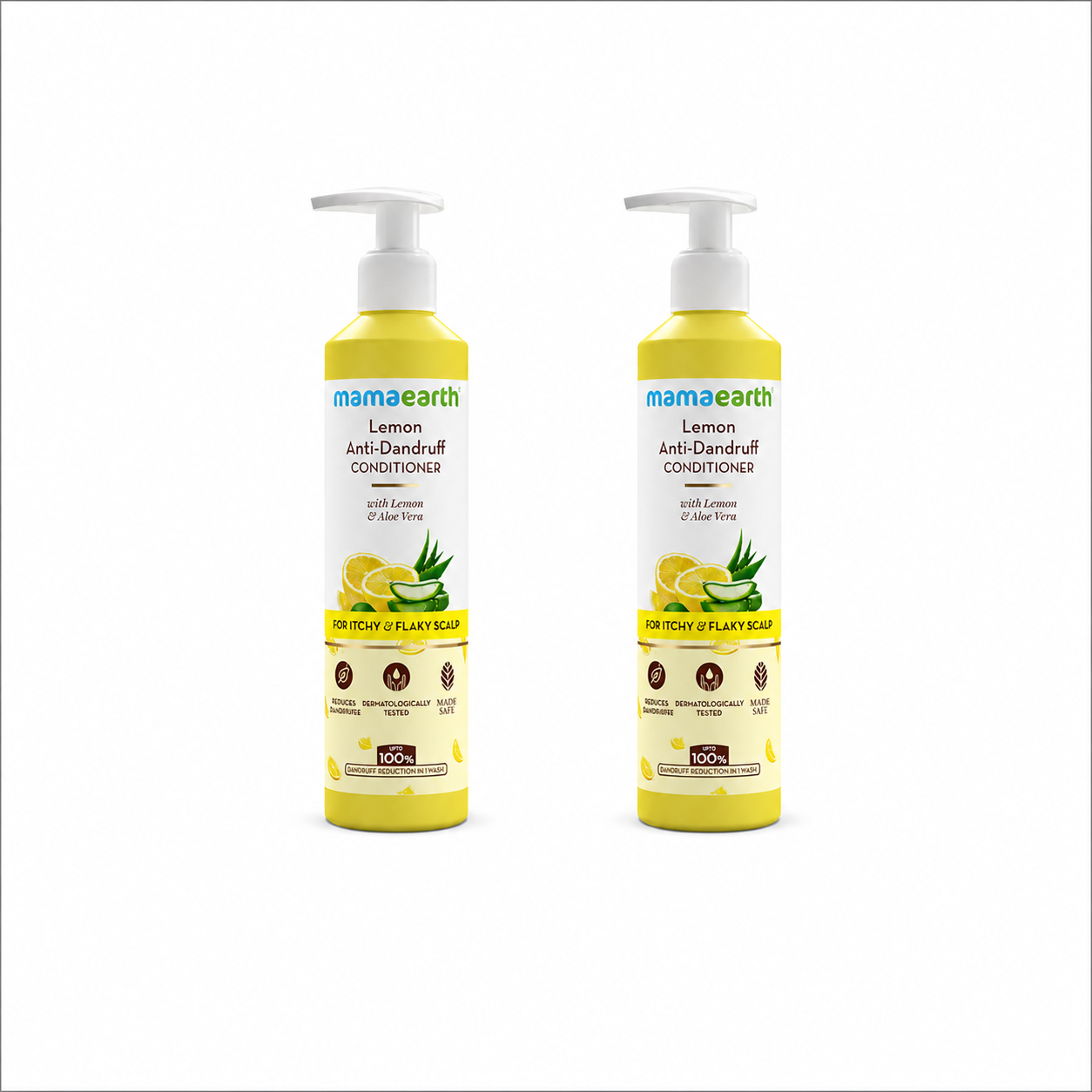 Lemon Anti-Dandruff Conditioner with Lemon & Aloe Vera for Itchy & Flaky Scalp - 250 ml (Pack of 2)