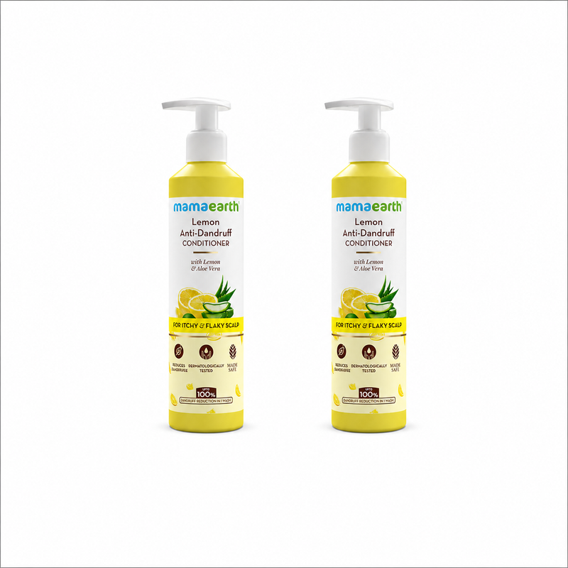 Lemon Anti-Dandruff Conditioner with Lemon & Aloe Vera for Itchy & Flaky Scalp - 250 ml (Pack of 2)