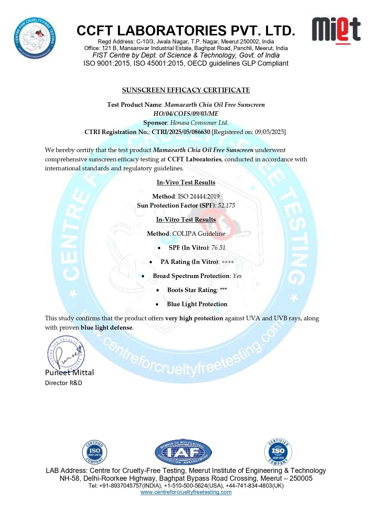 In-Vivo certificate