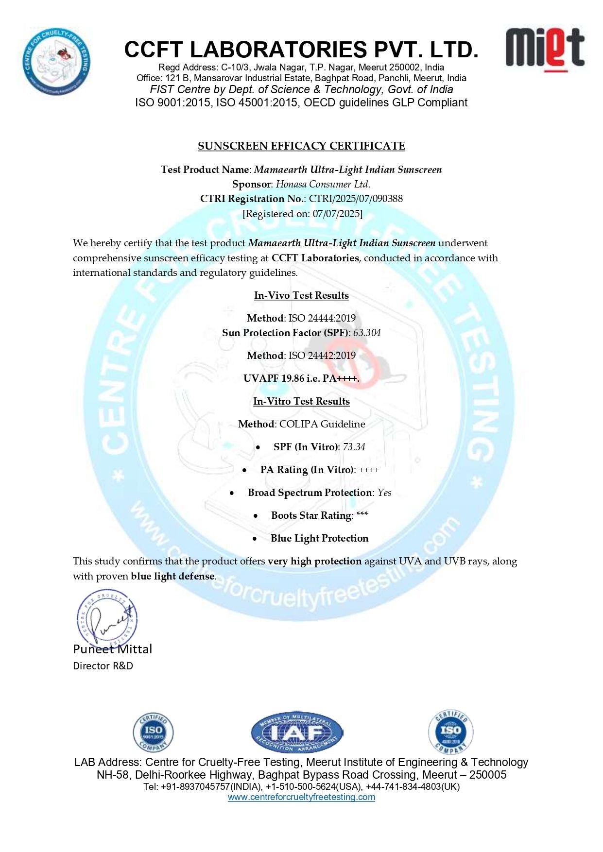 In-Vivo certificate