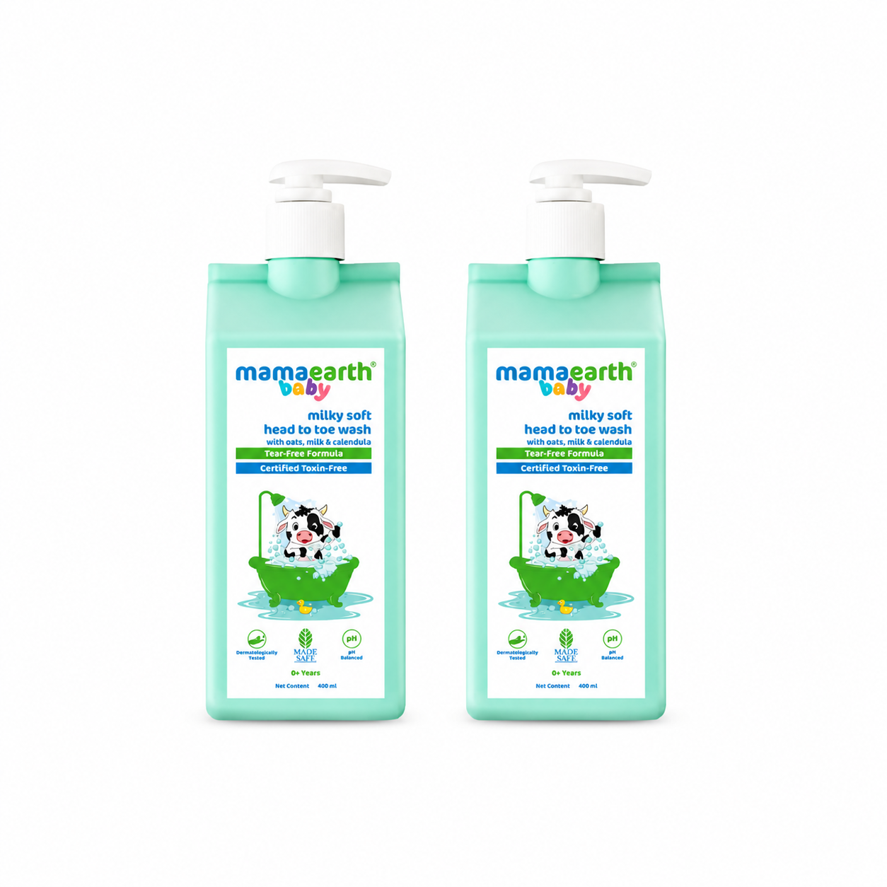 Milky Soft Head to Toe Wash With Oats, Milk, and Calendula  for Babies- 400ml (Pack of 2)