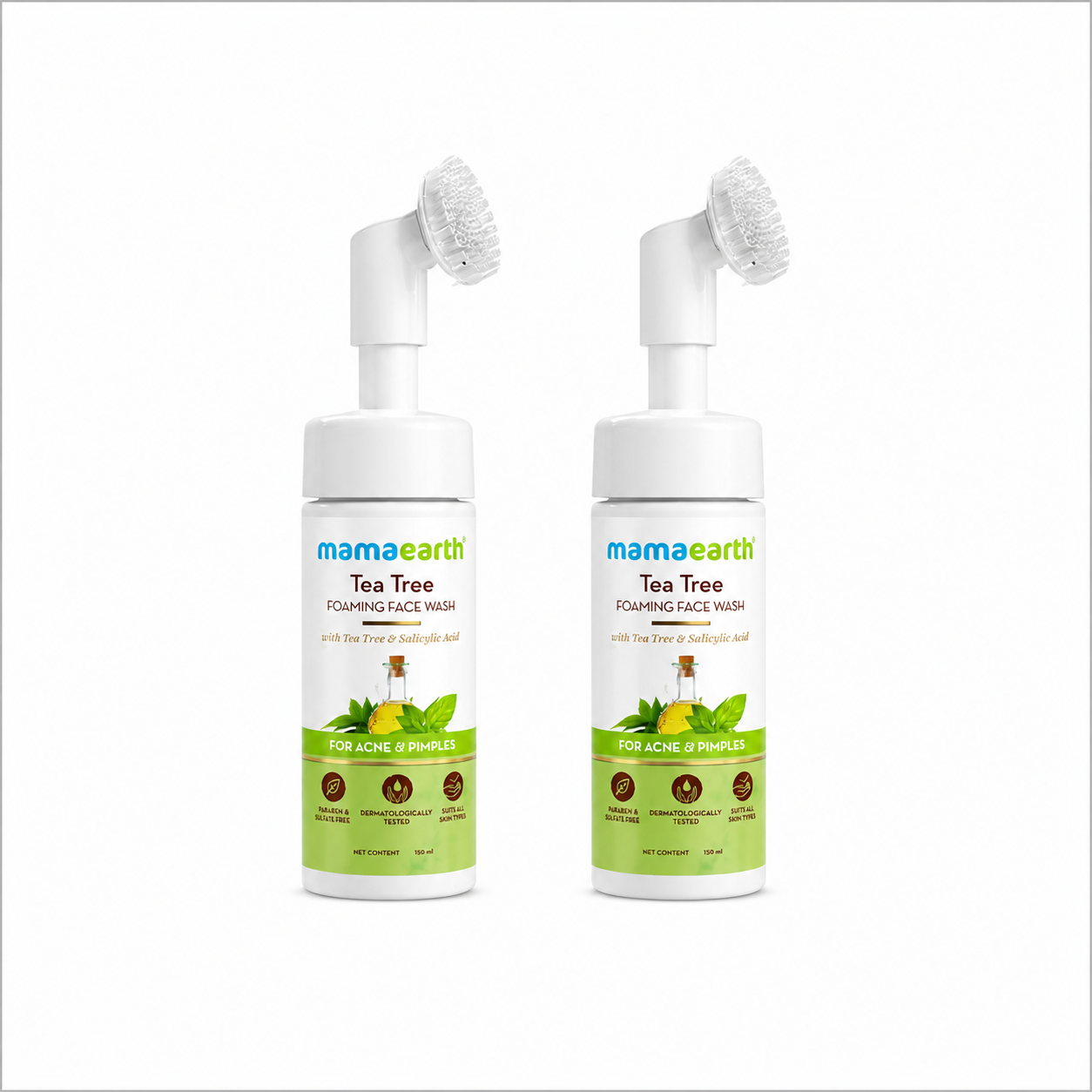 Tea Tree Foaming Face Wash with Tea Tree and Salicylic Acid for Acne and Pimples - 150ml (Pack of 2)