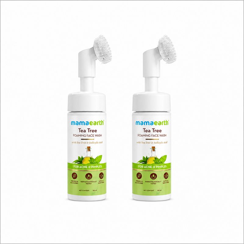 Tea Tree Foaming Face Wash with Tea Tree and Salicylic Acid for Acne and Pimples - 150ml (Pack of 2)