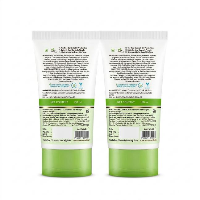 Tea Tree Pimple Control Face Wash with Tea Tree & Salicylic for Oily & Acne-Prone Skin - 150ml (Pack of 2)
