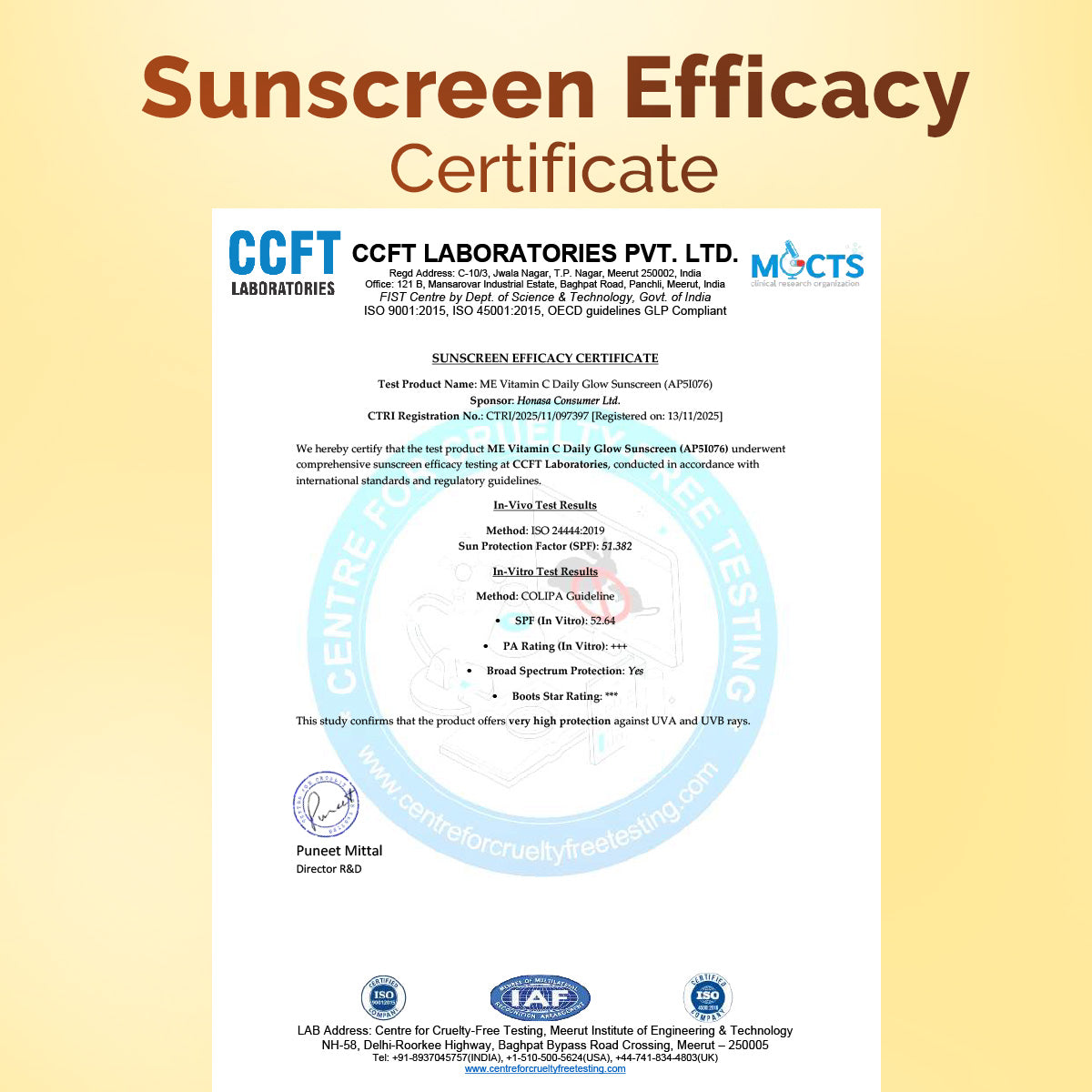 Mamaearth Vitamin C Daily Glow Sunscreen SPF 50 PA++++ – In-Vivo Tested (ISO 24444:2019 Certified, CTRI/2025/05/087276) - 80 g (Pack of 2)