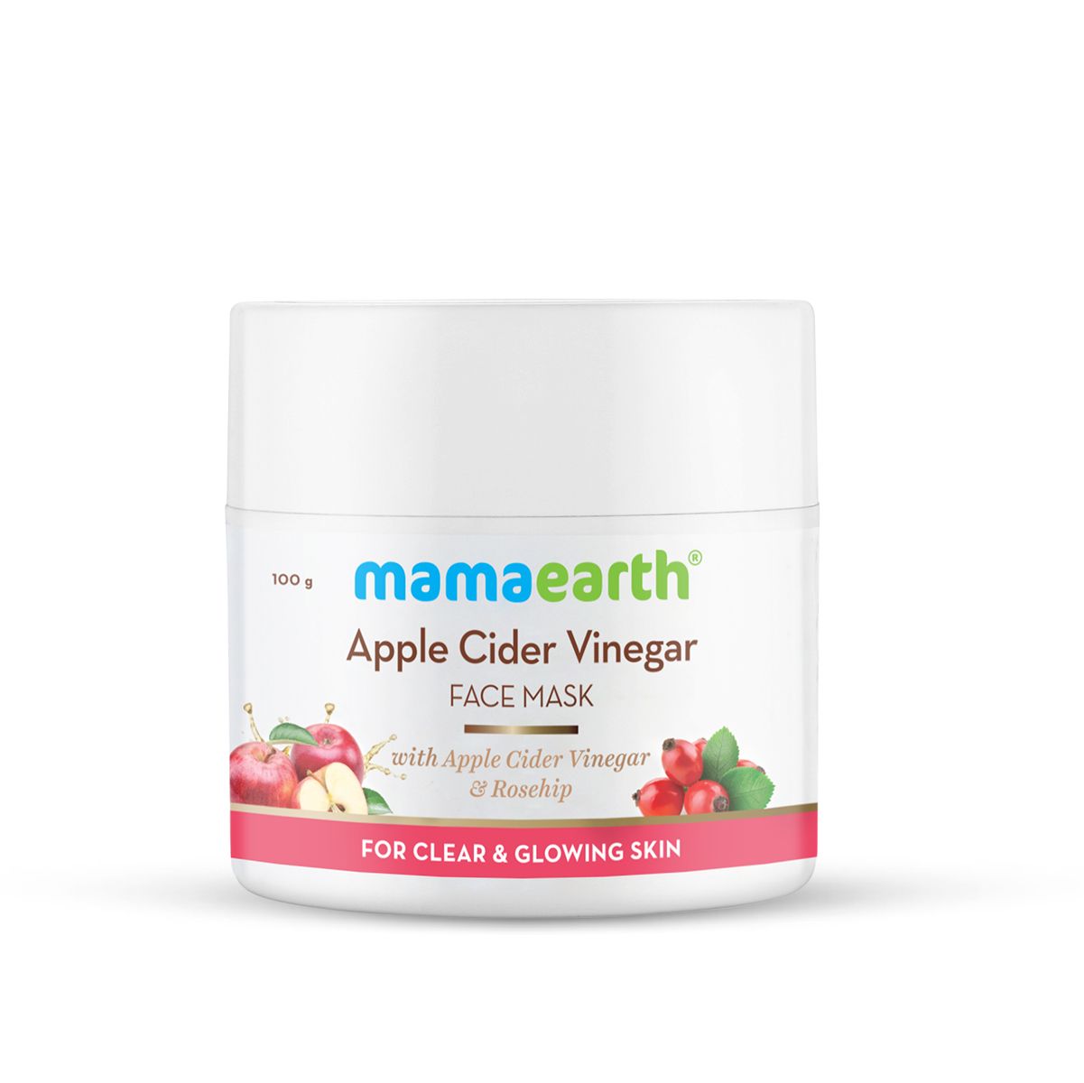 Apple Cider Vinegar Face Mask With Apple Cider Vinegar & Rosehip Oil for Clear and Glowing Skin – 100 g