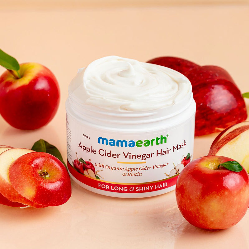 Apple Cider Vinegar Hair Mask with Organic Apple Cider Vinegar and Biotin for Long and Shiny Hair - 200 g