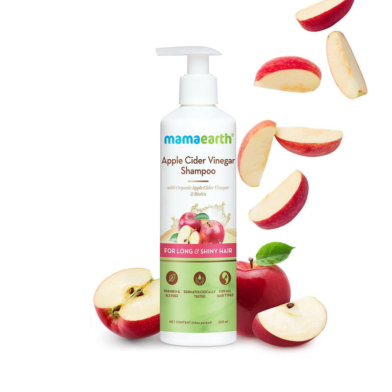 Apple Cider Vinegar Shampoo with Organic Apple Cider Vinegar and Biotin for Long and Shiny Hair - 250ml