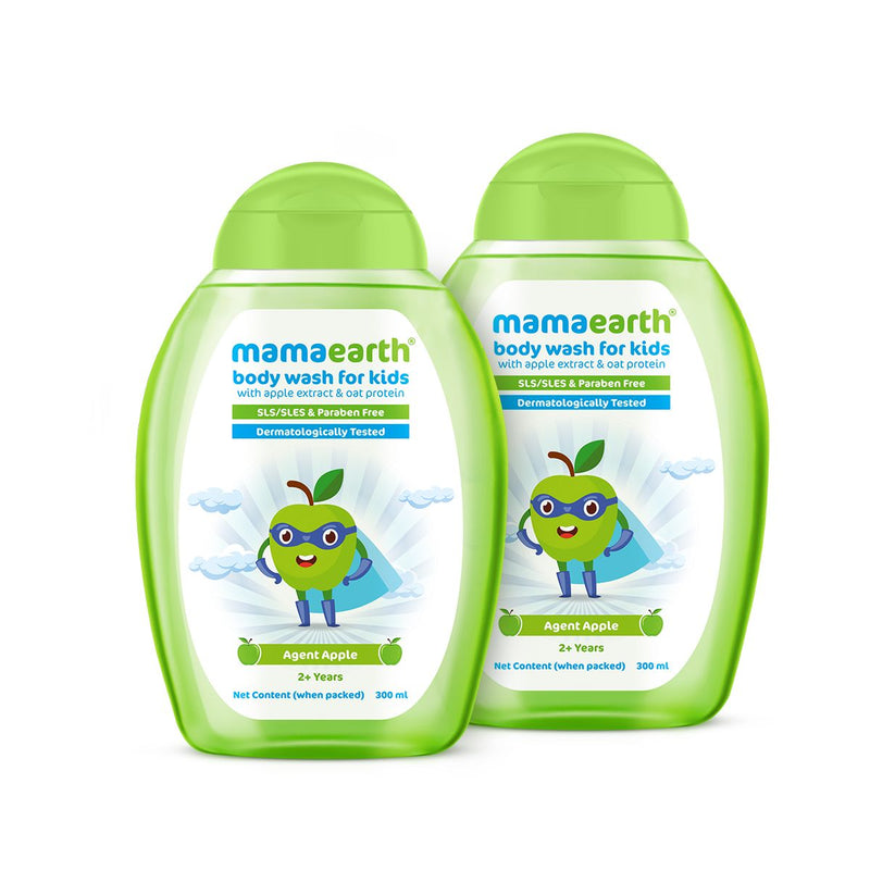 Agent Apple Body Wash for Kids with Apple & Oat Protein – 300 ml (Pack of 2)