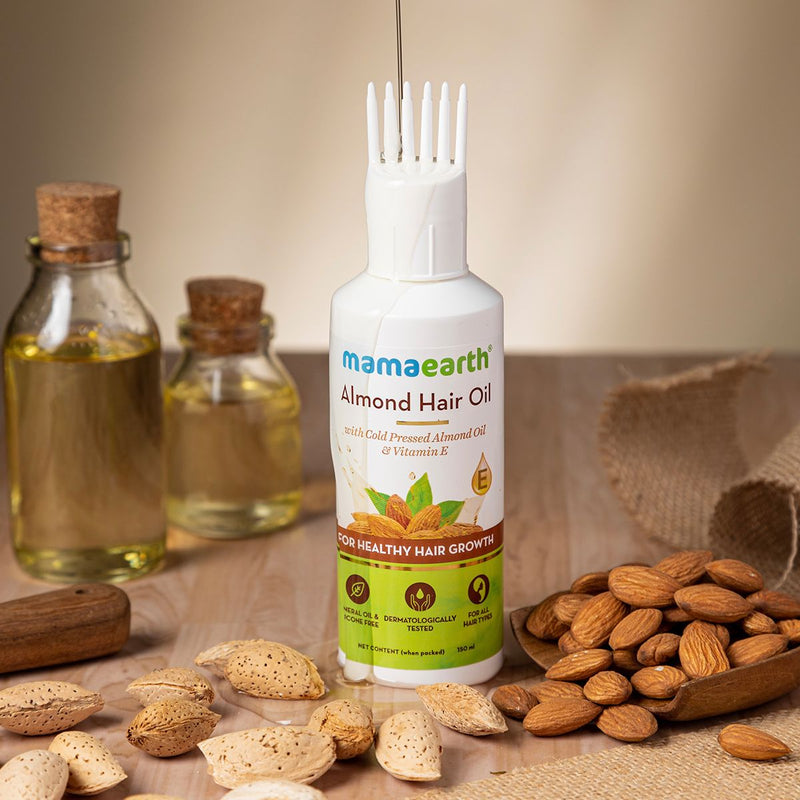 Almond Hair Oil with Cold Pressed Almond Oil & Vitamin E for Healthy Hair Growth - 150 ml
