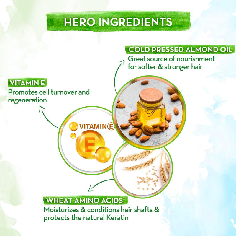 Almond Shampoo with Cold Pressed Almond Oil and Vitamin E for Healthy Hair Growth - 250 ml