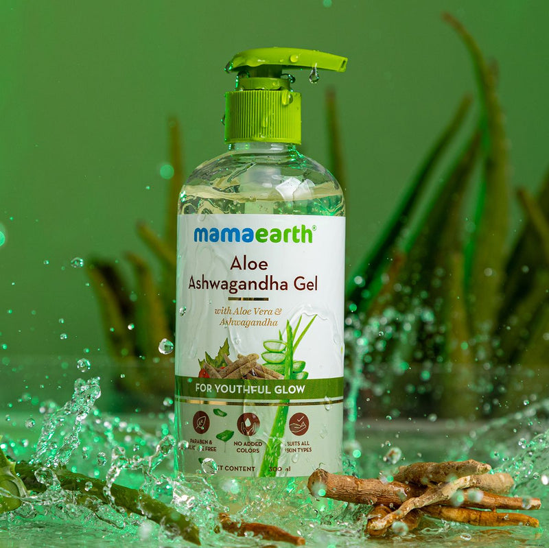 Aloe Ashwagandha Gel with Aloe Vera & Ashwagandha for a Youthful Glow - 300 ml