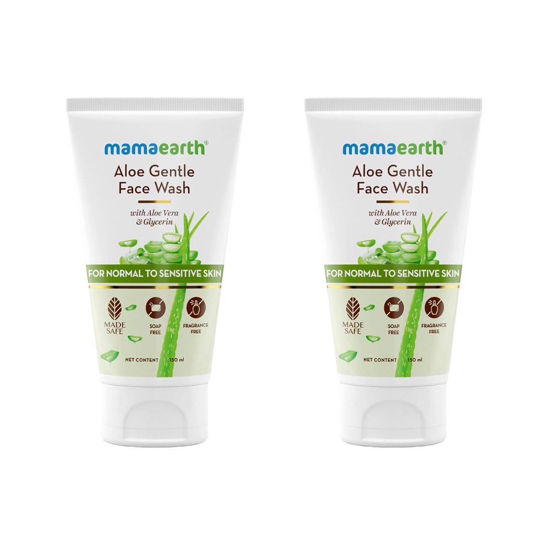 Aloe Gentle Face Wash with Aloe Vera & Glycerin for Normal to Sensitive Skin - 150 ml (Pack of 2)