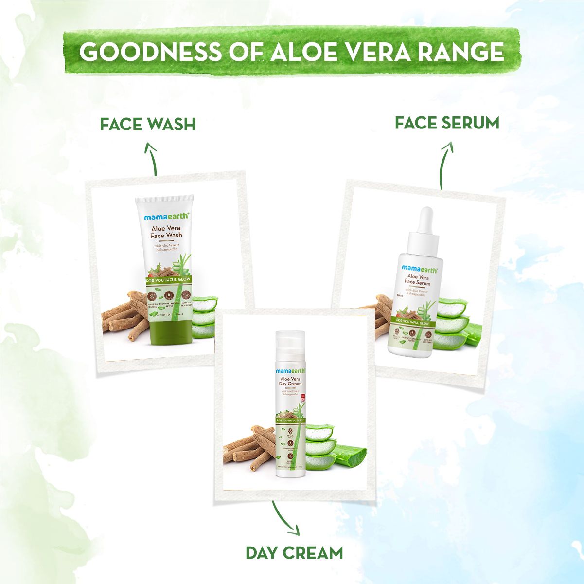 Aloe Vera Day Cream with Aloe Vera & Ashwagandha for a Youthful Glow - 50 g