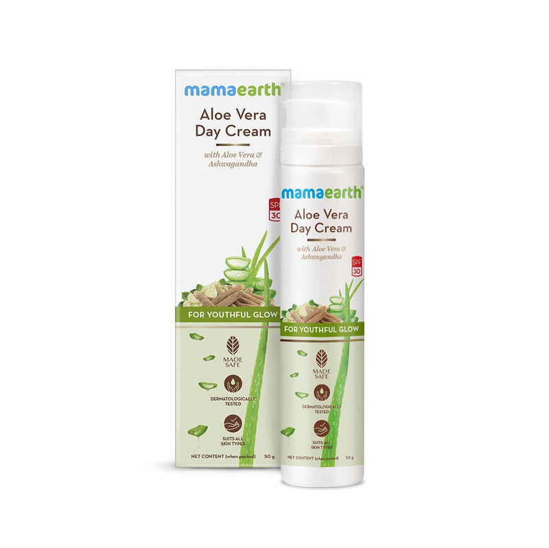 Aloe Vera Day Cream with Aloe Vera & Ashwagandha for a Youthful Glow - 50 g