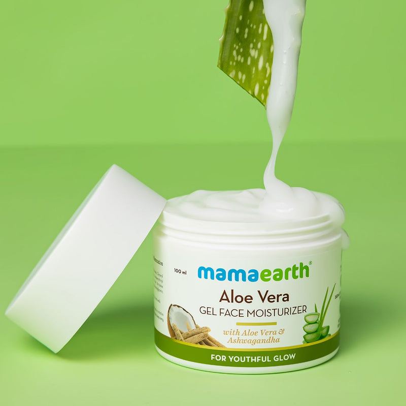 Aloe Vera Gel Moisturizer with Aloe Vera & Ashwagandha for a Youthful Glow - 100 g